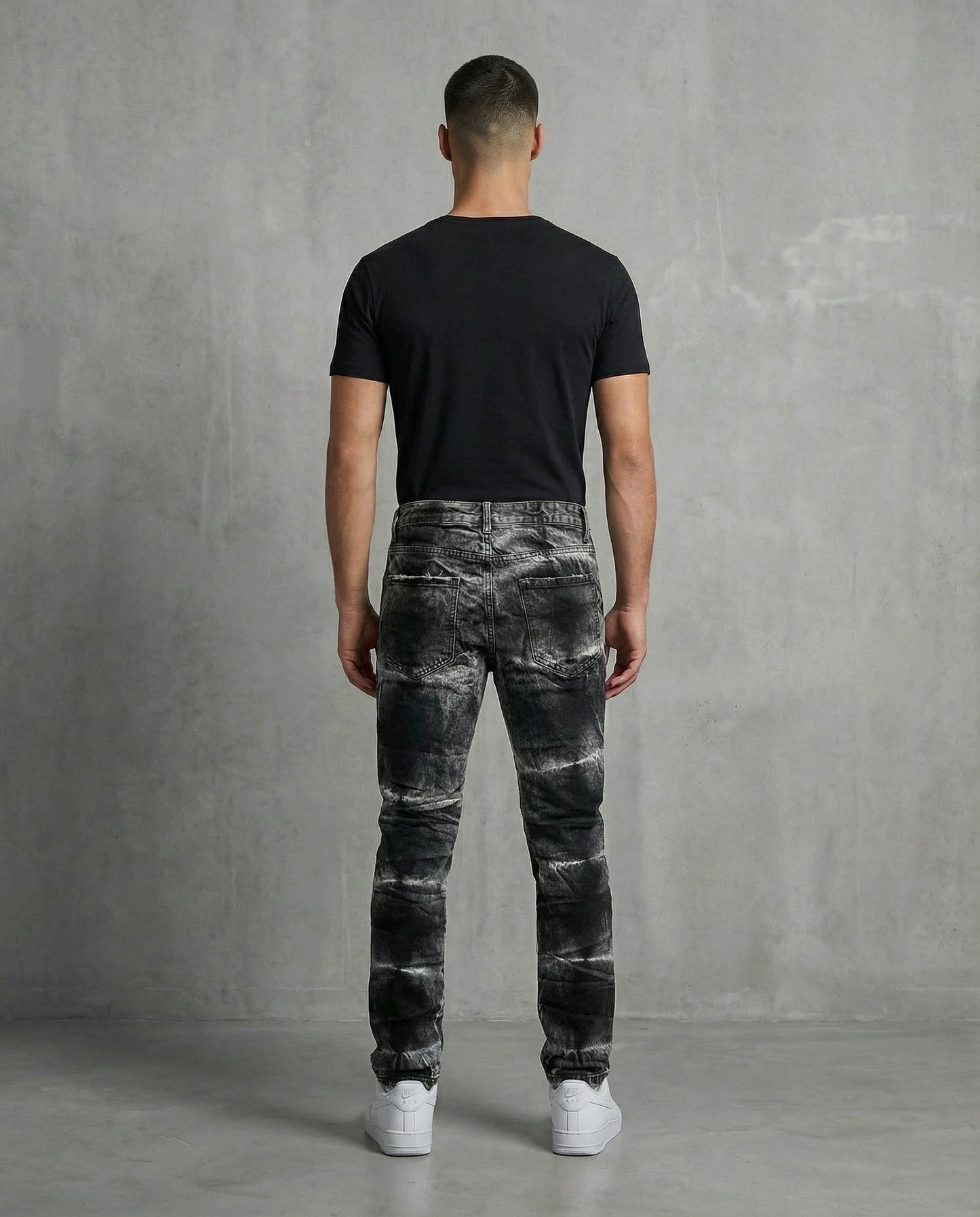 Jeans Tutti strappati neri e bianco